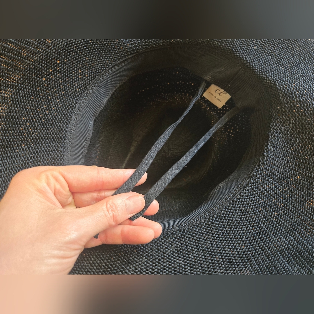 🖤 Grand C.C Women’s Black Crochet-Style Cowboy Hat – Western Boho - Picture 6 of 8